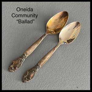 Vintage Oneida Community “Ballad” Teaspoons – Set of 2 Silverplate (1953)